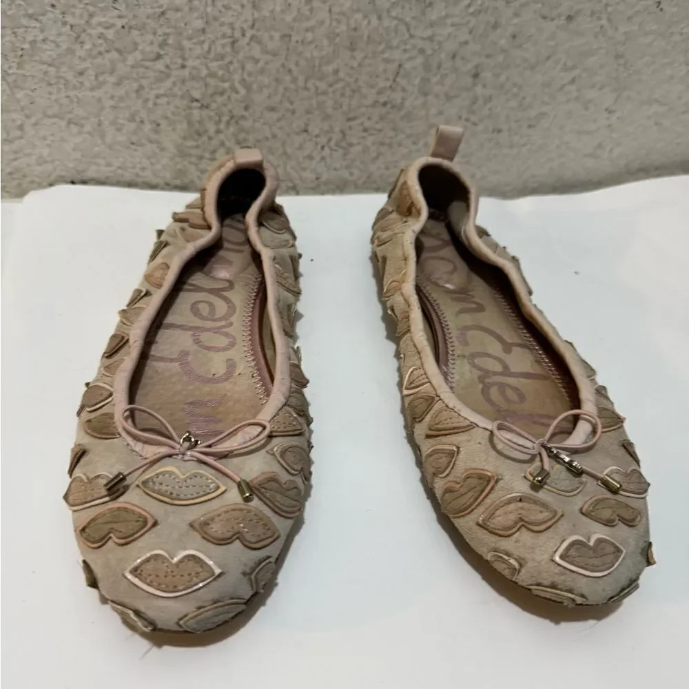 Sam Edelman pale pink Suede kisses ballet flats size 7.5
